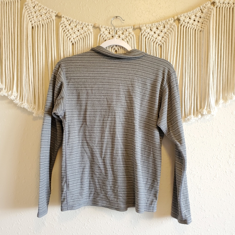 PATAGONIA Gray Striped Quarter Zip Sweater - Picture 4 of 5
